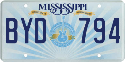 MS license plate BYD794
