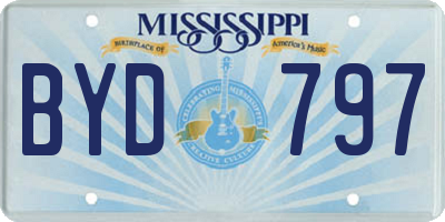 MS license plate BYD797