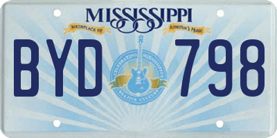 MS license plate BYD798