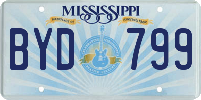 MS license plate BYD799