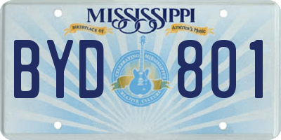 MS license plate BYD801