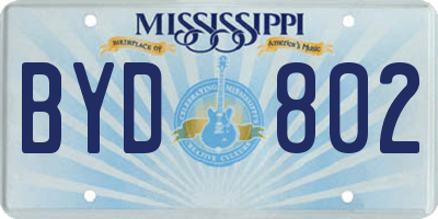 MS license plate BYD802