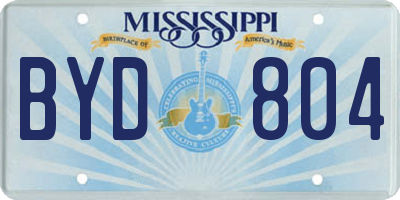 MS license plate BYD804