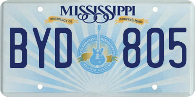 MS license plate BYD805