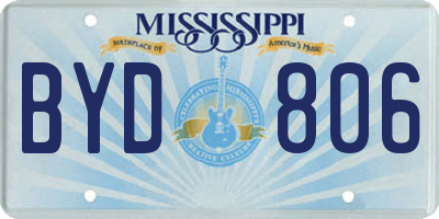 MS license plate BYD806