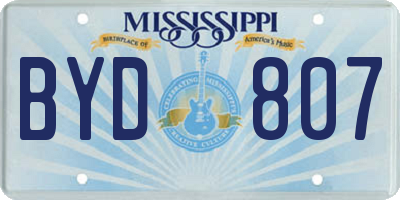 MS license plate BYD807