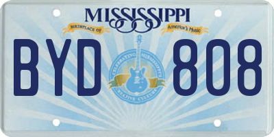 MS license plate BYD808