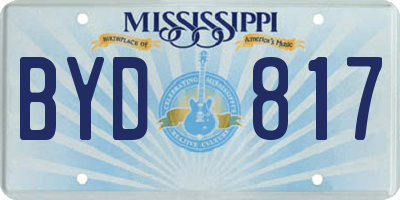 MS license plate BYD817