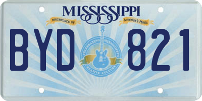 MS license plate BYD821