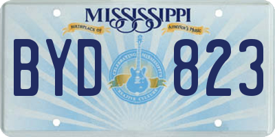 MS license plate BYD823