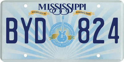 MS license plate BYD824