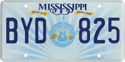 MS license plate BYD825