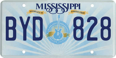 MS license plate BYD828