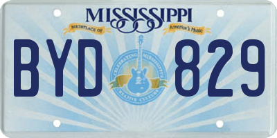MS license plate BYD829