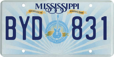 MS license plate BYD831