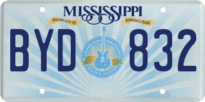 MS license plate BYD832