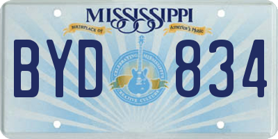 MS license plate BYD834