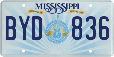 MS license plate BYD836