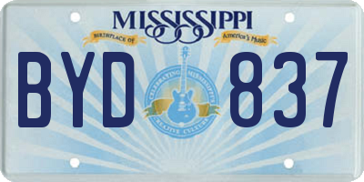 MS license plate BYD837