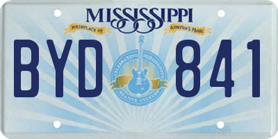 MS license plate BYD841