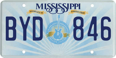 MS license plate BYD846