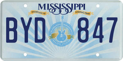 MS license plate BYD847