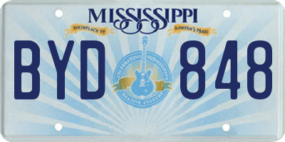 MS license plate BYD848