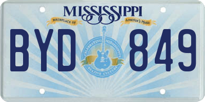 MS license plate BYD849