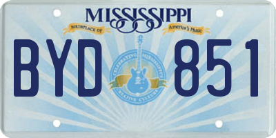MS license plate BYD851