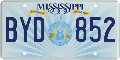 MS license plate BYD852