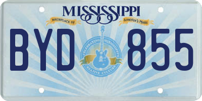 MS license plate BYD855