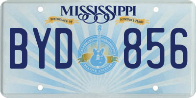 MS license plate BYD856