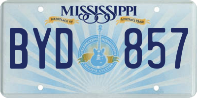 MS license plate BYD857