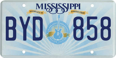 MS license plate BYD858