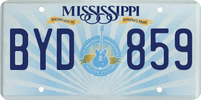 MS license plate BYD859