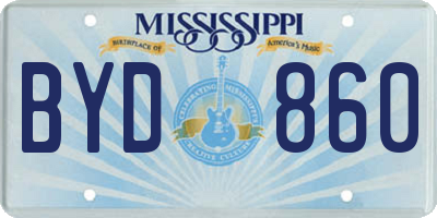 MS license plate BYD860