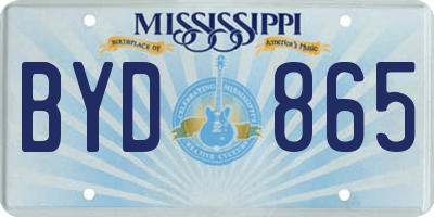 MS license plate BYD865