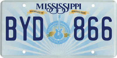 MS license plate BYD866