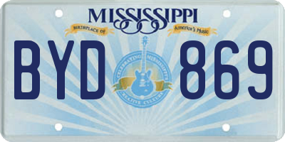 MS license plate BYD869