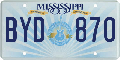 MS license plate BYD870