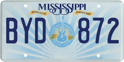 MS license plate BYD872