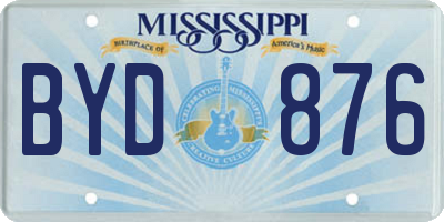 MS license plate BYD876