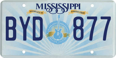 MS license plate BYD877