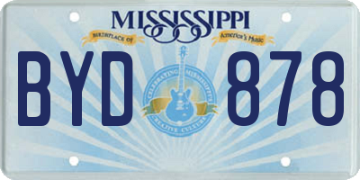 MS license plate BYD878