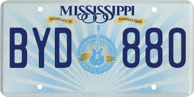 MS license plate BYD880
