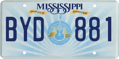 MS license plate BYD881