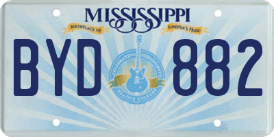 MS license plate BYD882