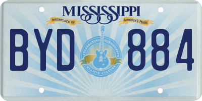 MS license plate BYD884