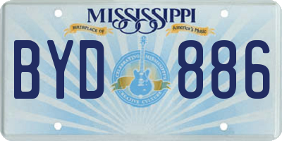 MS license plate BYD886