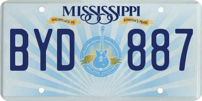 MS license plate BYD887